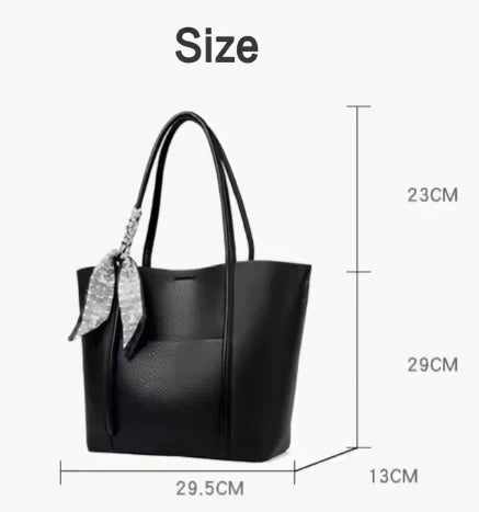 Trendy Brown Tote Bag with Scarf & Pouch B/S-049